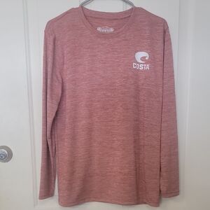 Costa Men's Heathered Red Long Sleeve Tee